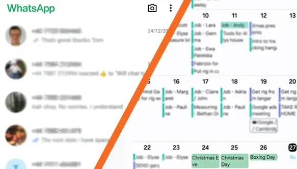 Screenshot showing a busy week of booked jobs