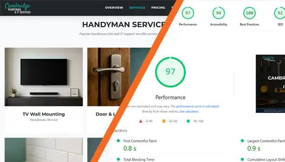 Example trade website homepage screenshot